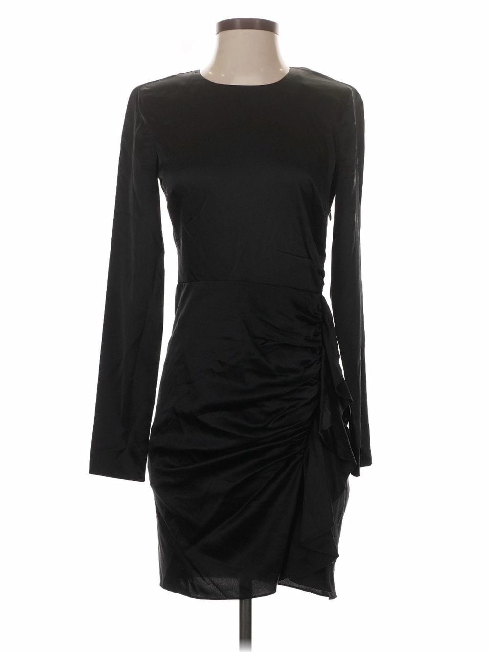 Veronica Beard Black Long-Sleeve Ruched Wrap Dress Size 2 Cocktail/Wedding
